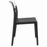 Moon Dining Chair Black Transparent (White) - Side - Moon Dining Chair Black Transparent (White) - Side