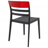 Moon Dining Chair Black Transparent (Red) - Back Angled