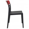 Moon Dining Chair Black Transparent (Red) - Side