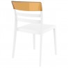 Moon Dining Chair White Transparent (Amber) - Back Angled