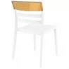 Moon Dining Chair White Transparent (Amber) - Back Angled - Moon Dining Chair White Transparent (Amber) - Back Angled