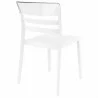 Moon Dining Chair White Transparent (Clear) - Back Angled - Moon Dining Chair White Transparent (Clear) - Back Angled