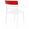 Moon Dining Chair White Transparent (Red) - Back Angled