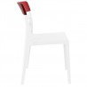 Moon Dining Chair White Transparent (Red) - Side