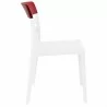 Moon Dining Chair White Transparent (Red) - Side - Moon Dining Chair White Transparent (Red) - Side