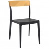 Flash Dining Chair Black Transparent (Amber) - Front Angled - Flash Dining Chair Black Transparent (Amber) - Front Angled