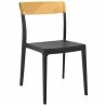 Flash Dining Chair Black Transparent (Amber) - Front Angled - Flash Dining Chair Black Transparent (Amber) - Front Angled