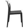 Flash Dining Chair Black Transparent (White) - Side - Flash Dining Chair Black Transparent (White) - Side