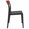 Flash Dining Chair Black Transparent (Red) - Side - Flash Dining Chair Black Transparent (Red) - Side