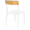 Flash Dining Chair White Transparent (Amber) - Back Angled - Flash Dining Chair White Transparent (Amber) - Back Angled