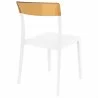 Flash Dining Chair White Transparent (Amber) - Back Angled - Flash Dining Chair White Transparent (Amber) - Back Angled