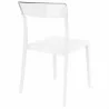 Flash Dining Chair White Transparent (Black) - Back Angled - Flash Dining Chair White Transparent (Black) - Back Angled