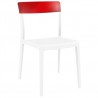 Flash Dining Chair White Transparent (Red) - Front Angled - Flash Dining Chair White Transparent (Red) - Front Angled