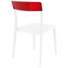 Flash Dining Chair White Transparent (Red) - Back Angled - Flash Dining Chair White Transparent (Red) - Back Angled