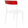 Flash Dining Chair White Transparent (Red) - Back Angled - Flash Dining Chair White Transparent (Red) - Back Angled