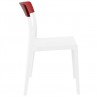 Flash Dining Chair White Transparent (Red) - Side - Flash Dining Chair White Transparent (Red) - Side