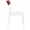 Flash Dining Chair White Transparent (Red) - Side - Flash Dining Chair White Transparent (Red) - Side