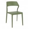 Snow Dining Chair Olive Green - Angled View