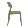 Snow Dining Chair Olive Green - Side Angle