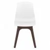 Compamia Mio PP Modern Dining Chair - White with Brown Legs - Compamia Mio PP Modern Dining Chair - White with Brown Legs