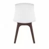 Compamia Mio PP Modern Dining Chair - White with Brown Legs - Compamia Mio PP Modern Dining Chair - White with Brown Legs