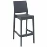 Maya Resin Barstool Dark Gray - Front Angled - Maya Resin Barstool Dark Gray - Front Angled