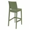 Maya Resin Barstool Olive Green - Back Angle - Maya Resin Barstool Olive Green - Back Angle