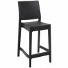 Maya Resin Counter Stool Black - Front Angled - Maya Resin Counter Stool Black - Front Angled