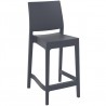 Maya Resin Counter Stool Dark Gray - Front Angled