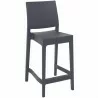 Maya Resin Counter Stool Dark Gray - Front Angled - Maya Resin Counter Stool Dark Gray - Front Angled