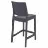 Maya Resin Counter Stool Dark Gray - Back Angled - Maya Resin Counter Stool Dark Gray - Back Angled