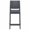 Maya Resin Counter Stool Dark Gray - Front - Maya Resin Counter Stool Dark Gray - Front