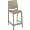 Maya Resin Counter Stool Dove Gray - Front Angled - Maya Resin Counter Stool Dove Gray - Front Angled