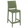 Maya Resin Counter Stool Olive Green - Angled