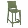 Maya Resin Counter Stool Olive Green - Angled - Maya Resin Counter Stool Olive Green - Angled