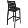Ares Resin Barstool Black - Back Angled - Ares Resin Barstool Black - Back Angled