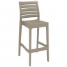 Ares Resin Barstool Dove Gray - front Angled