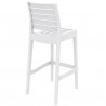 Ares Resin Barstool White - Back Angled