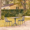 Compamia Air Patio Dining Set with 2 Chairs Dark Gray - Lifestyle