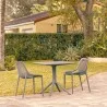 Compamia Air Patio Dining Set with 2 Chairs Dark Gray - Lifestyle - Compamia Air Patio Dining Set with 2 Chairs Dark Gray - Lifestyle