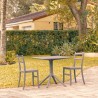 Compamia Tiffany Patio Dining Set with 2 Chairs Dark Gray - Lifestyle