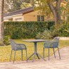 Compamia Air XL Patio Dining Set with 2 Arm Chairs Dark Gray - Lifestyle
