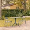 Snow Patio Dining Set with 2 Chairs Dark Gray - Lifestyle - Snow Patio Dining Set with 2 Chairs Dark Gray - Lifestyle