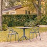 Compamia Pia Patio Dining Set with 2 Chairs Dark Gray - Lifestyle