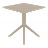 Sky Square Table 27 inch Taupe - Angled