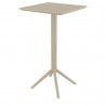 Sky Square Bar Table 24 inch Taupe - Angled View