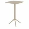 Sky Square Bar Table 24 inch Taupe - Angled View - Sky Square Bar Table 24 inch Taupe - Angled View