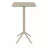 Sky Square Bar Table 24 inch Taupe - Side - Sky Square Bar Table 24 inch Taupe - Side