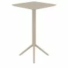 Sky Square Bar Table 24 inch Taupe -  Angled View - Sky Square Bar Table 24 inch Taupe -  Angled View
