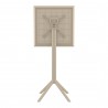 Sky Square Bar Table 24 inch Taupe - Back Folded